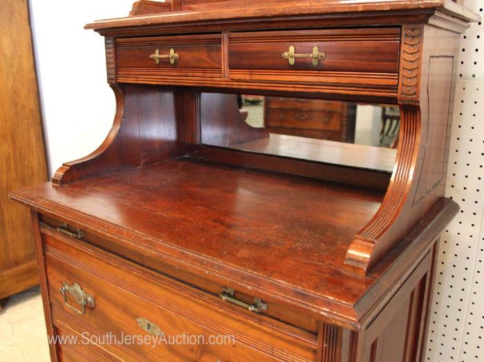 ANTIQUE  R A R E  MODEL Fancy Victorian Butlers Chest with Mirror and Pull Out Tray Original Finish
Located Inside – Auction Estimate $300-$600

