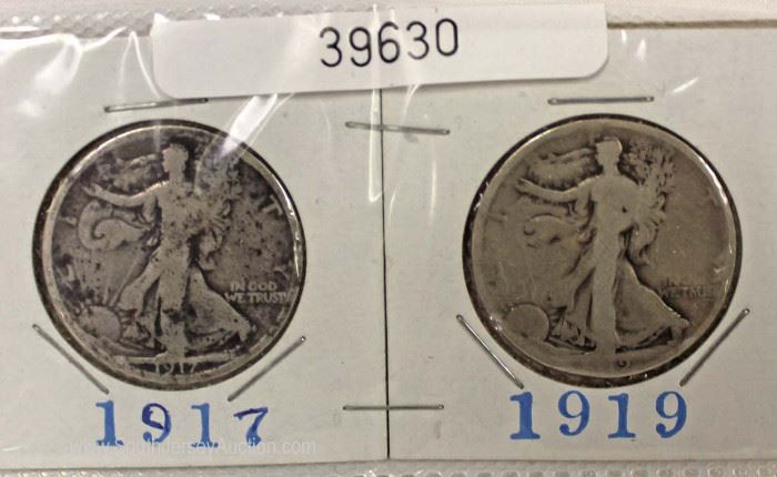 Silver Half Dollars Including Liberty, Kennedy and Walking Halves
Located Inside – Auction Estimate $20-$50
