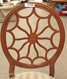 5 Piece Contemporary Mahogany Breakfast Table with 4 Spider Web Carved Back Chairs with Table Pads and 2 Leaves
Located Inside – Auction Estimate $200-$400
