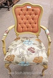 PAIR French Style Upholstered Button Tufted Carved Arm Chair
Located Inside – Auction Estimate $100-$300
