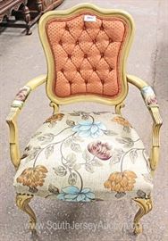 PAIR French Style Upholstered Button Tufted Carved Arm Chair
Located Inside – Auction Estimate $100-$300
