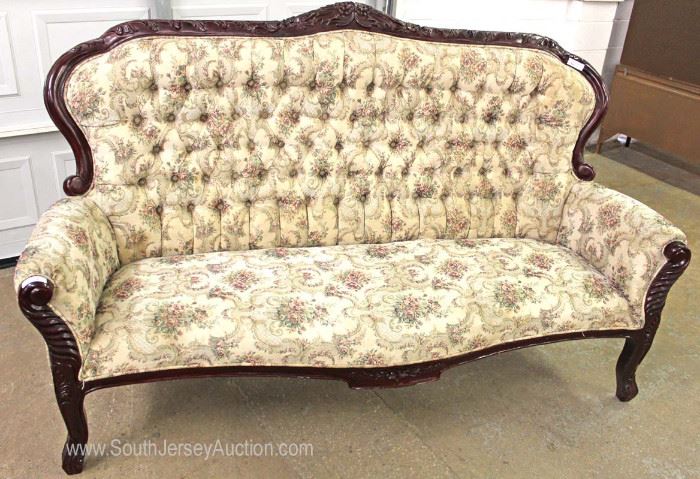 2 Piece Upholstered Button Tufted Carved Frame Sofa and Loveseat in the Victorian Style
Located Inside – Auction Estimate $100-$400
