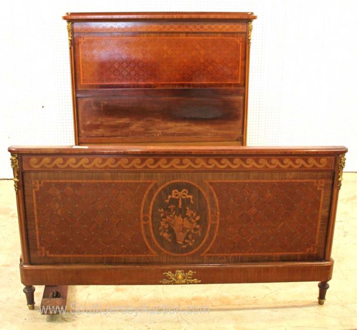 
ANTIQUE French Inlaid Full Size Bed with Applied Bronze
Located Inside – Auction Estimate $300-$600
