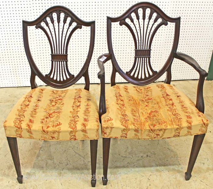 “ Set of 5 ” SOLID Mahogany Shield Back Dining Room Chairs by “Baker Furniture”
Located Inside – Auction Estimate $200-$500