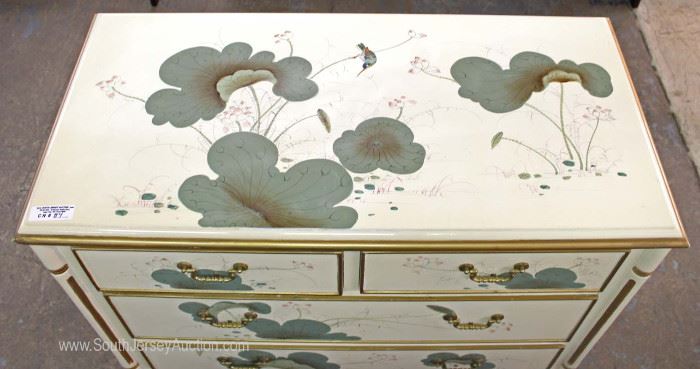 Contemporary White Lacquer Decorated 2 over 2 Chest
Located Inside – Auction Estimate $100-$300

