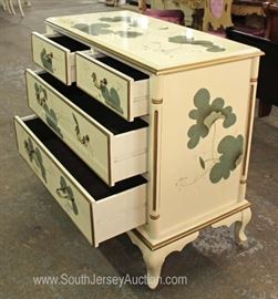 Contemporary White Lacquer Decorated 2 over 2 Chest
Located Inside – Auction Estimate $100-$300

