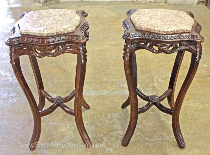 Selection of Mahogany Carved French Style Marble Top Stands
Located Inside – Auction Estimate $100-$200

