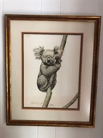 Koala Bear Lithograph signed and numbered by Guy Coheleach 