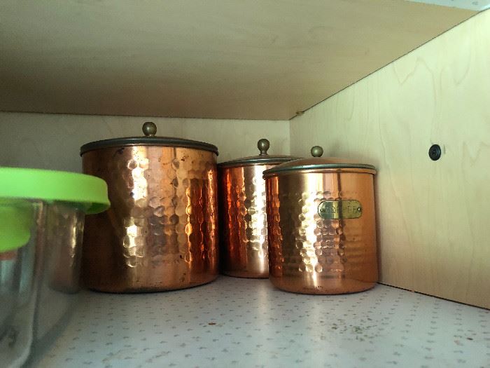Vintage Copper Cannister set