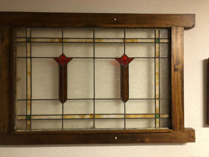 2 Antique Stained glass not in frames