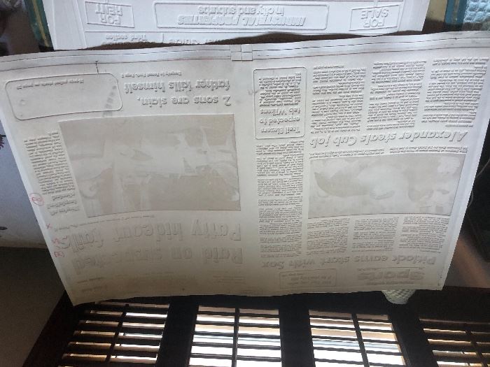 plastic mold plates from newspaper