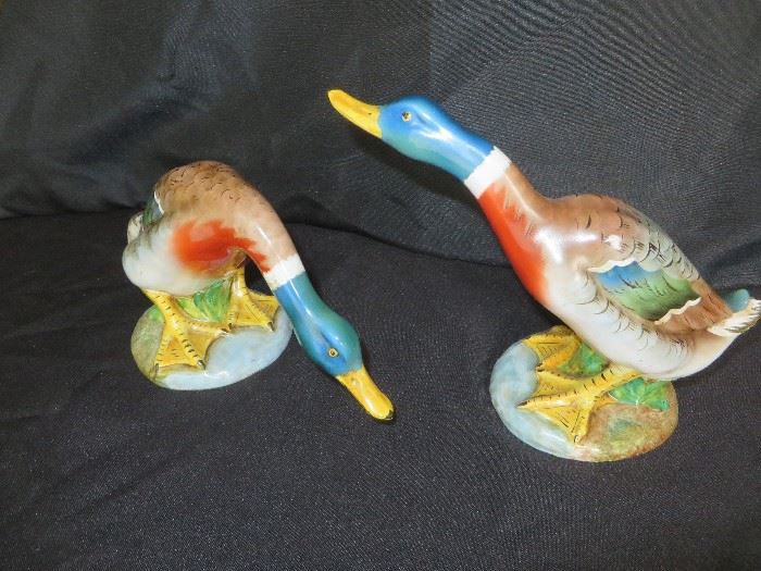 Vintage Italian hand painted Pottery Duck Figure signed