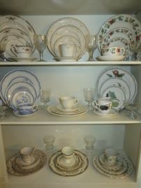 Selection of china place settings.    MIX & MATCH  to set  an eclectic table!
