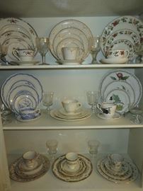 Selection of china place settings.    MIX & MATCH  to set  an eclectic table!