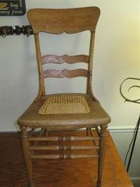 OAK CHAIR WITH CANE SEAT
