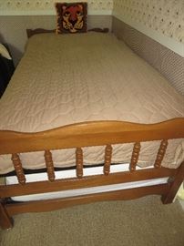 TWIN TRUNDLE BED WITH MATTRESSES
