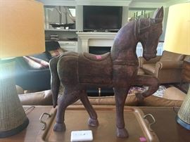 Carved wood horse