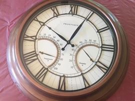 Frontgate outdoor clock with temperature and humidity readings