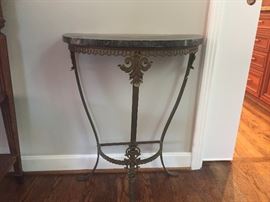 Small demi table with marble top