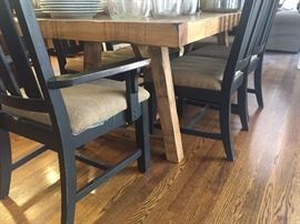 Butcherblock dining table detail