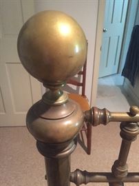 detail of brass beds