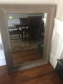 Lovely matte silver/gold beveled mirror