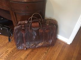 Leather suitcases