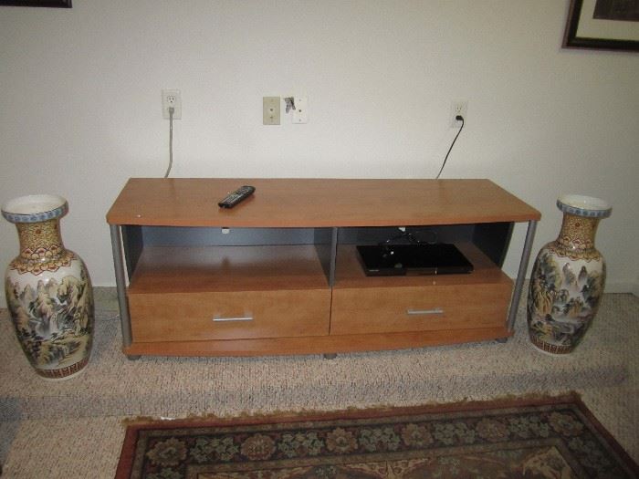 Vases and tv stand
