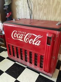 Authentic retro Coca-Cola cooler  41” wide, 36” tall, 27” deep