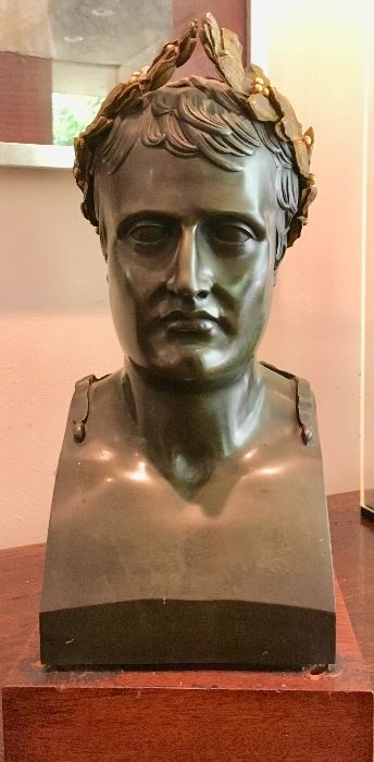 Bust of Julius Caesar; Patinated Brass 11" 