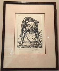 Mad Dog, 1945 David  Siqueiros Litho; Signed