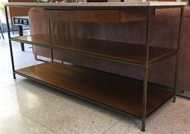 Paul McCobb Mid-Century Cabinet: Travertine Top Needs TLC