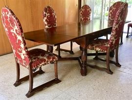 Dining or Conference Table, 70" X 40"  with (2) 18" Extensions, Oak;  Set of 8 Regal Chair Frames