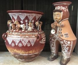 Hand Painted Terra Cotta Large format pottery
