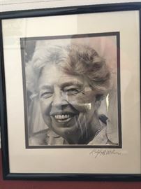 Framed Photo of Eleanor Roosevelt by Leigh Wiener