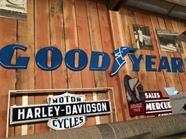 Good year porcelain sign with boot