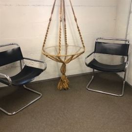 Chrome + Heavy Leather Base and Back 1940's