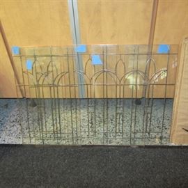 KITCHEN CABINET LEADED GLASS INSERTS (9 TOTAL)