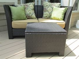 Looks like new. Very well stored in winter. Cushions are like new, never rained on. Wonderful set. 6 pcs in  all, 