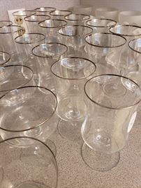 silver rimmed stemware