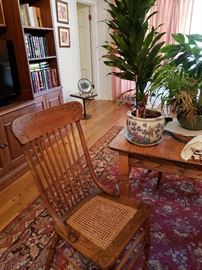 pressed back oak chairs (2)