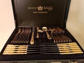 Bestecke Solingen gold plated flatware made in W. Germany