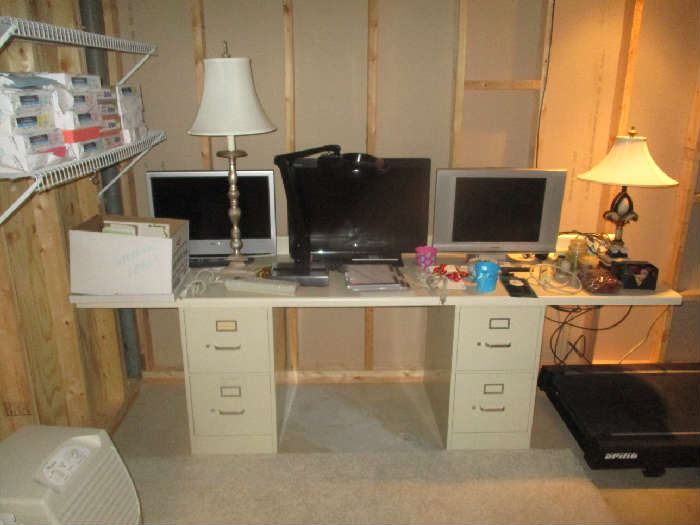 File cabinets, flat screen TVs and household items