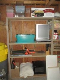 microwave and garage items