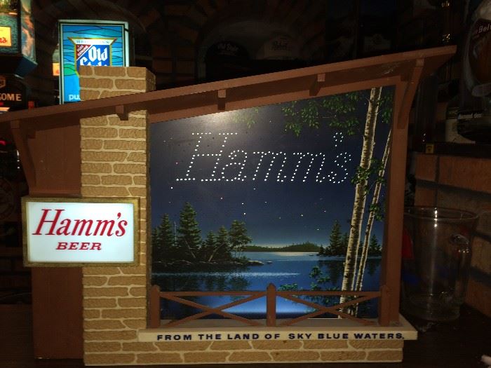 Working Hamm's motion starry night lighted sign 