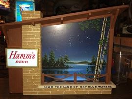 Hamm's Starry night working lighted sign From the Land of Sky Blue Waters