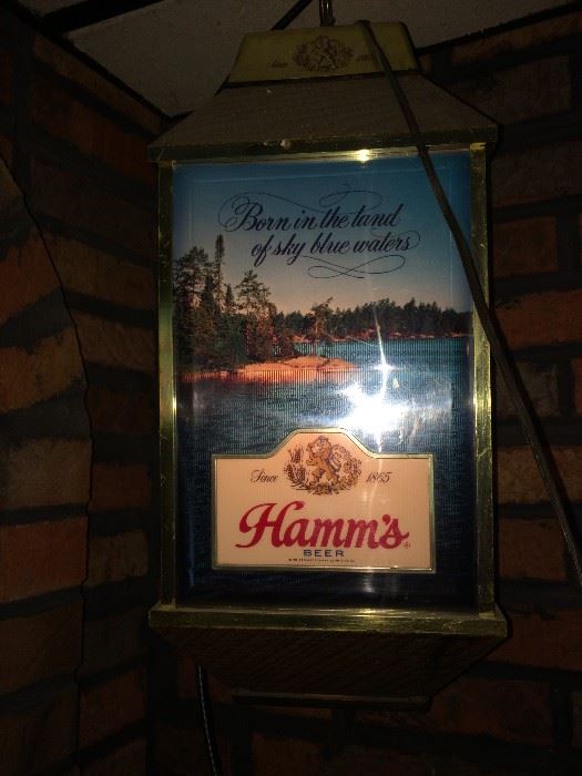Two Vintage Hamm's 4 sided rotating lights