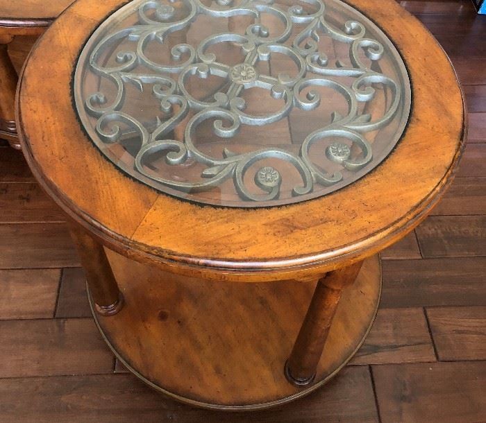 Round Coffee Table and Matching End Table
