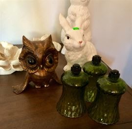 CALIFORNIA POTTERY, VINTAGE GLASS, FIGURINES