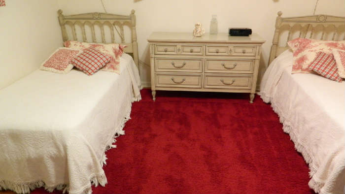 Blue and White Bedroom Set